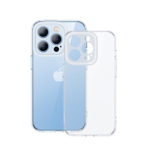 Baseus, Baseus - iPhone 14 Hardcase Hülle TPU Bumper 4x Objektiv Kameraschutz + Display Panzerglas - Transparent, 