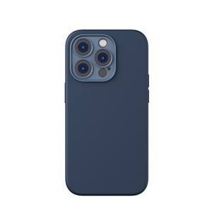 Baseus, Baseus - iPhone 14 Pro Max MagSafe Silikon Case Soft Touch Hülle mit Kameraschutz + Display Panzerglas - Dunkelblau, 
