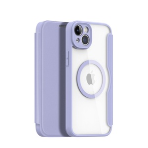 Dux Ducis, Dux Ducis - iPhone 14 Plus MagSafe Hybrid Leder Tasche + Kunststoff Rückseite - Lila / Transparent, 