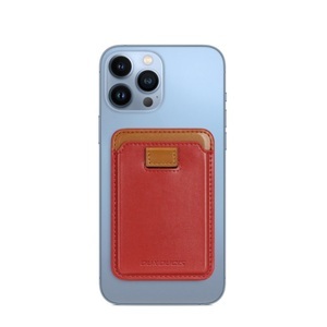 Dux Ducis, Dux Ducis - Magnetische MagSafe iPhone Leder Wallet Kreditkarten Halterung mit Zugband - Rot, 