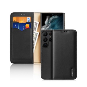 Dux Ducis, Dux Ducis - Samsung Galaxy S23 Ultra 5G Flip Wallet Cover Echtleder Tasche (RFID Schutz) - Schwarz, DuxDucis - Galaxy S23 Ultra Dux Ducis Hivo Series Etui, Weiss Bunt