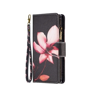 Sonstige Marke, Samsung Galaxy S23 Ultra 5G Leder Wallet Etui Tasche mit 9 Kartenfächern + Münzfach - Pinke Blumen, 