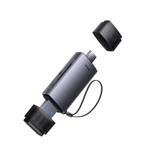 Baseus, Baseus - 2in1 USB C / USB A Alu Kartenlesegerät Card Reader für Micro SD Speicherkarten - Space Grau / Schwarz, 