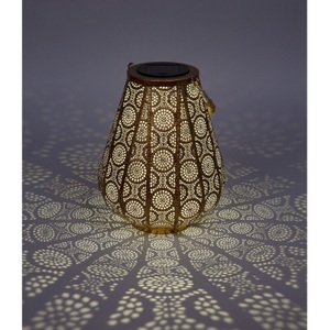 Schönenberger Elektro, Schönenberger Elektro - Sabik LED Solar Lampe Outdoor Messing Laterne Spritzwassergeschützt IP44 (20x25cm) - Kaltweiss, Schönenberger SATIK Solarlaterne Messing/Weiss