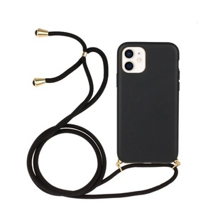Apple, Apfelkiste © - iPhone 12 Mini Necklace Bio Gummi Case Hülle Eco Friendly Nachhaltig Kompostierbar + Handykette (150cm) - Schwarz, 