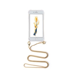Apple, Apfelkiste © - iPhone 6 / 6S Necklace Gummi Hülle Air Cushion Fallschutz + Schlangenkette (1.2m) - Gold, 