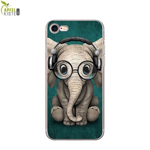 Apple, Apfelkiste © - iPhone 8 / 7 / 6S / 6 Gummi Case Hülle Ultra Thin Cooler Elefant - Transparent, 