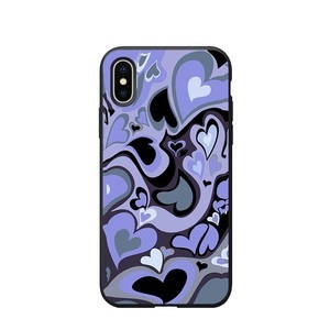 Apfelkiste, Apfelkiste © - iPhone Xs / X Gummi Case Hülle Ultra Thin Crazy Hearts - Violett, 
