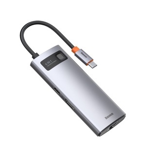 Acer,Amazon,Apple,Asus,Blackberry,Google,HP,HTC,Huawei,Lenovo,LG,Microsoft,Oppo,Samsung,Sonstige,Sony, Baseus - (100W) 6in1 USB C Multiport Adapter mit USB C (PD) / 4K HDMI @30Hz / 3x USB 3.0 / Ethernet RJ45 Port - Grau, 
