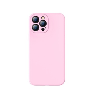 Baseus, Baseus - iPhone 13 Pro Max Silikon Case Soft Touch Hülle + Kameraschutz - Rosa, 