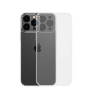 Baseus, Baseus - iPhone 13 Pro Hybrid Hülle Frosted Glass TPU Bumper + Acryl Rückseite + Kameraschutz - Transparent (Matt), 