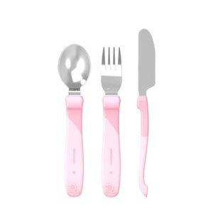 TWISTSHAKE, Twistshake Esslern-Besteck aus Edelstahl pastell rosa - rosa/pink, Twistshake Esslernbesteck aus rostfreiem Stahl