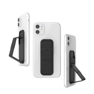 Clckr, Clckr - Universal Antibakterielle Finger Griff Halterung mit Aufsteller für Smartphones / Tablets (44229) - Pebbled Lines (Schwarz), 
