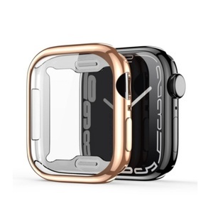 Dux Ducis, Dux Ducis - Apple Watch (40mm) Gummi Bumper Hülle mit Galvanisiertem Rahmen + Display Schutzfolie - Roségold, 