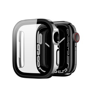 Dux Ducis, Dux Ducis - Apple Watch 7 (45mm) Hardcase Bumper Hülle mit Galvanisiertem Rahmen + Display Schutzglas - Schwarz, 