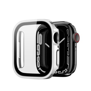 Dux Ducis, Dux Ducis - Apple Watch 7 (41mm) Hardcase Bumper Hülle mit Galvanisiertem Rahmen + Display Schutzglas - Silber, 