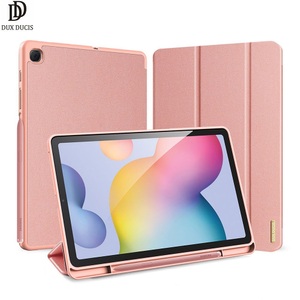 Samsung, Dux Ducis - Samsung Galaxy Tab S6 Lite Tasche Smart Cover Gummi Schutzhülle Stoff Design S-Pen Halterung - Rosa, 