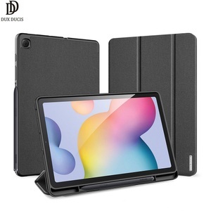 Samsung, Dux Ducis - Samsung Galaxy Tab S6 Lite Tasche Smart Cover Gummi Schutzhülle Stoff Design - Schwarz, 
