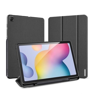 Samsung, Dux Ducis - Samsung Galaxy Tab S6 Lite Tasche Smart Cover Gummi Schutzhülle Stoff Design - Schwarz, 