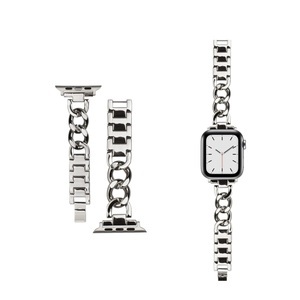 Sonstige Marke, Apple Watch (49/45/44/42 mm) Edelstahl Armband mit Clip Verschluss - Silber, 