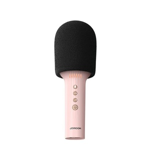 JoyRoom, Joyroom - Karaoke Bluetooth 5.0 Handmikrofon mit integriertem MP3 Player mit MicroSD-Karten Slot und Lautsprecher (1200mAh) für Smartphone / Tablet / Computer - Rosa, 