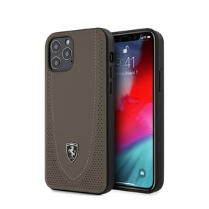 Apple, Ferrari - iPhone 12 Pro Max Echtleder Hardcase Hülle Shield Off Track Stitch Line (FEOGOHCP12LBR) - Braun, Ferrari - iPhone 12 Pro Max Echtleder Hardcase Hülle Shield Off Track Stitch Line (FEOGOHCP12LBR) - Braun