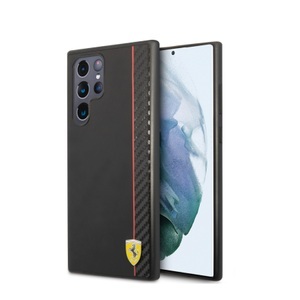 Ferrari, Ferrari - Samsung Galaxy S22 Ultra 5G Hardcase Hülle On Track Carbon Stripe (FESAXHCS22LBK) - Schwarz, 