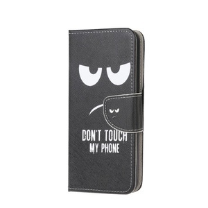 Samsung, Samsung Galaxy A32 5G Leder Tasche mit Kartenfach Don´t Touch My Phone - Schwarz, 