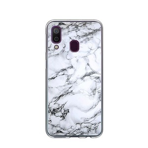 Samsung, Apfelkiste © - Samsung Galaxy A40 Gummi Case Hülle Ultra Thin Marmor Marble - Weiss, 