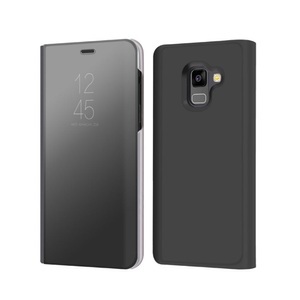Samsung, Samsung Galaxy A8 (2018) Clear View Standing Cover Hülle - Schwarz, 
