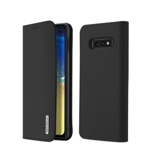Samsung, Dux Ducis - Samsung Galaxy S10e Flip Wallet Cover Echtleder Tasche Wish Series - Schwarz, 
