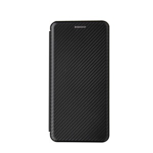 Samsung, Samsung Galaxy S21 5G Leder Tasche Flip Cover Carbon Look - Schwarz, 