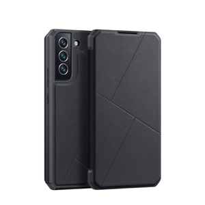 Dux Ducis, Dux Ducis - Samsung Galaxy S22 5G Magnet Flip Wallet Cover Leder Tasche Geometrisches Design - Schwarz, 