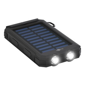 Goobay, Goobay Outdoor 8.0 49216 Solar-Ladegerät Ladestrom Solarzelle 200 mA Kapazität (mAh, Ah) 8000 mAh, Goobay 49216 Solar Powerbank 8000 mAh, 2x USB-A Anschlüsse, LED-Anzeige, Kompass, Taschenlampe, Solarpanel, Schwarz