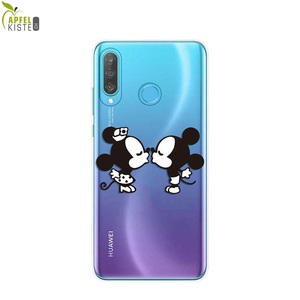 Huawei, Apfelkiste © - Huawei P30 Lite Gummi Case Hülle Ultra Thin Verliebte Mäuse - Transparent, 