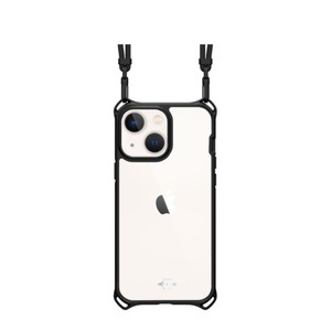 ITSKINS, ITSkins - iPhone 13 Hybrid Sling Antimikrobielle Necklace Kordel Schmal Schutz Hardcase Hülle (Fallschutz 3 Meter) - Schwarz / Transparent, 
