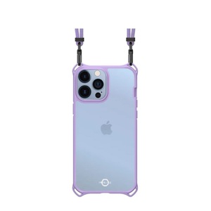 ITSKINS, ITSkins - iPhone 13 Pro Hybrid Sling Antimikrobielle Necklace Schutz Hardcase Hülle (Fallschutz 3 Meter) - Lila / Transparent, 