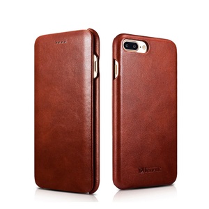 Apple, ICarer - iPhone 8 Plus / 7 Plus / 6S Plus / 6 Plus Echtleder Tasche Smart Case Hülle - Braun, 