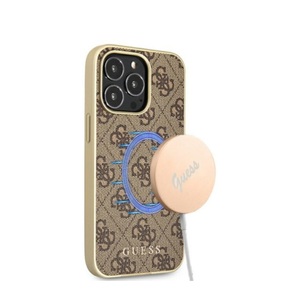 Guess, Guess - iPhone 13 Pro MagSafe Hardcase Hülle 4G Collection (GUHMP13LG4GB) - Braun, 