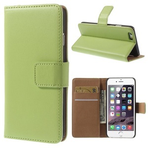 Apple, iPhone 6 / 6S Echtleder Tasche Flip Cover mit Karten Etui - Grün, 
