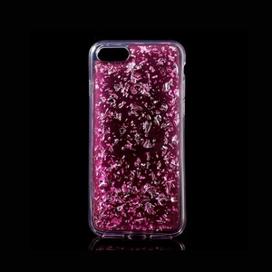 Apple, iPhone 8 / iPhone 7 Gummi Hülle Glitzer Blattgold Optik - Transparent / Pink, Captain Fawcett Wodden Cabinet (Holzdisplay)