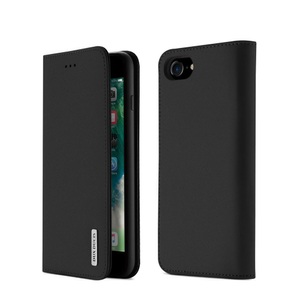 Apple, Dux Ducis - iPhone 8 / iPhone 7 Flip Wallet Cover Echtleder Tasche Wish Series - Schwarz, 
