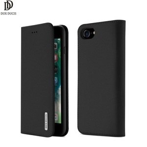 Apple, Dux Ducis - iPhone 8 / iPhone 7 Flip Wallet Cover Echtleder Tasche Wish Series - Schwarz, 