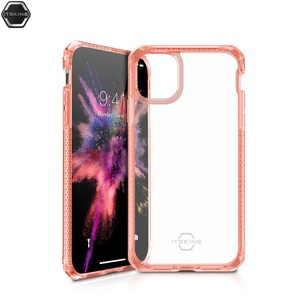 Apple, ITSkins - iPhone 11 Pro Max Hybrid Clear Schutz Hardcase Hülle (Fallschutz 2 Meter) - Transparent / Rot, 