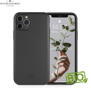 Apple, Woodcessories - iPhone 11 Pro Max BioCase Antimikrobielle Schutzhülle Vegan Biologisch Abbaubar (ECO439) - Schwarz, 