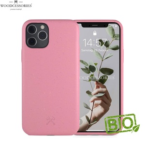 Apple, Woodcessories - iPhone 11 Pro BioCase Antimikrobielle Schutzhülle Vegan Biologisch Abbaubar (ECO430) - Coral Pink, 