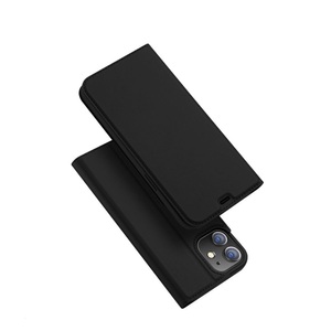 Apple, Dux Ducis - iPhone 12 Mini Flip Wallet Cover Leder Tasche - Schwarz, 