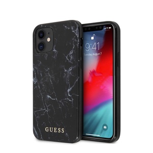 Apple, Guess - iPhone 12 Mini Hardcase Hülle Marble (GUHCP12SPCUMABK) - Schwarz, 
