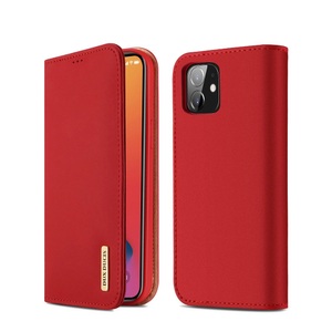 Apple, Dux Ducis - iPhone 12 / iPhone 12 Pro Flip Wallet Cover Echtleder Tasche Wish Series - Rot, 