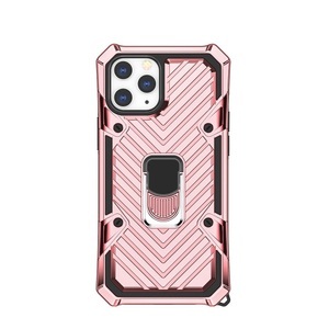 Apple, iPhone 12 / iPhone 12 Pro Hybrid Hardcase Hülle + Magnetischer Kickstand Haltering - Roségold, 